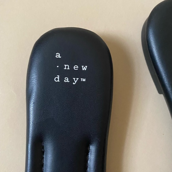 Chunky Braided Black Slip On Sandal size 7 square toe - Picture 4 of 6